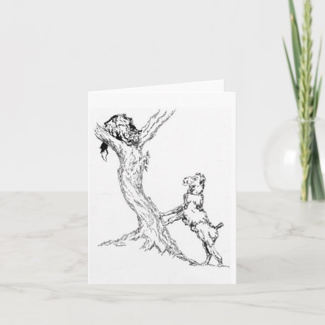 Blank Note Card Design spielend Cat & Dog Sarr Karte (Vorderseite)