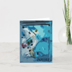 Blank Note Card in Shades of Blue, "Cool Java" Karte