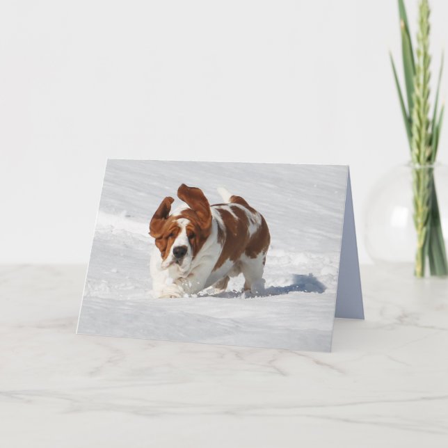 Blank Note Card mit schönem Basset Hound Karte (Vorderseite)