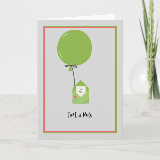 Blank Note Card mit Umschlag & Ballon Karte (Vorderseite)