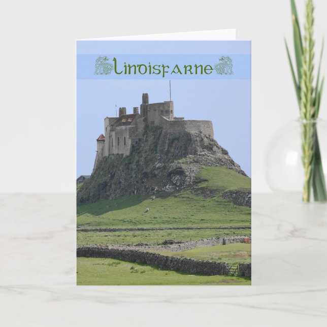 Blank Note Card of Lindisfarne the heilige Insel Karte (Vorderseite)