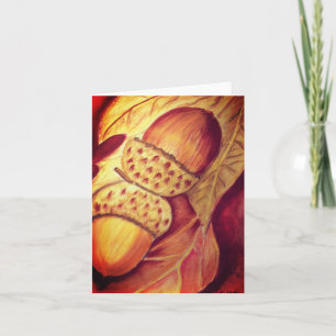 Blank Note Card Pastel Acorn Design Karte