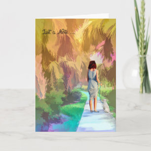 Blank Note Card, Walking the Dog Karte