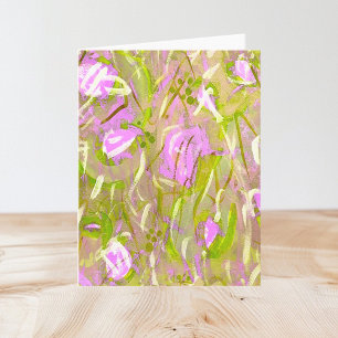 Blank Notecard Jeden Anlaß Pink Green Modern Art