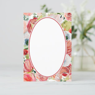 Blank Orange und rote Blumengestaltung Hochzeit    Einladung