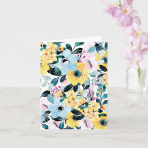 Blank Pastel Summer Blume Notecard - Weichflora