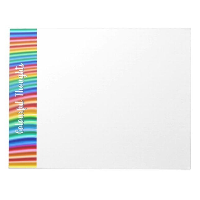 Blank Rainbow Notepad Farbige Gedanken Design Notizblock (Vorderseite)