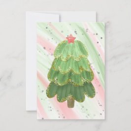 Blank Red Green Sparkle Moderner Weihnachtsbaum Ankündigung