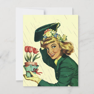 Blank Retro Dusche Party Baby oder Bridal Einladun Einladung