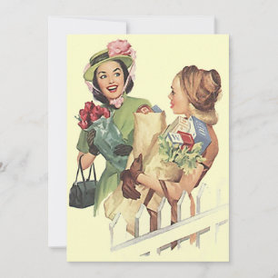 Blank Retro Überraschung Willkommen Freunde Einlad Einladung