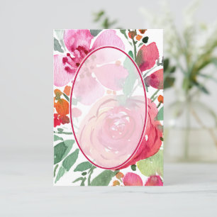 Blank Rosa und Rote Blumen Hintergrund Hochzeit Einladung