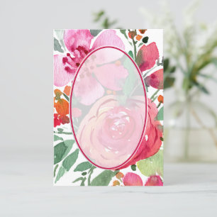 Blank Rosafarbener und roter floraler Hintergrund  Einladung