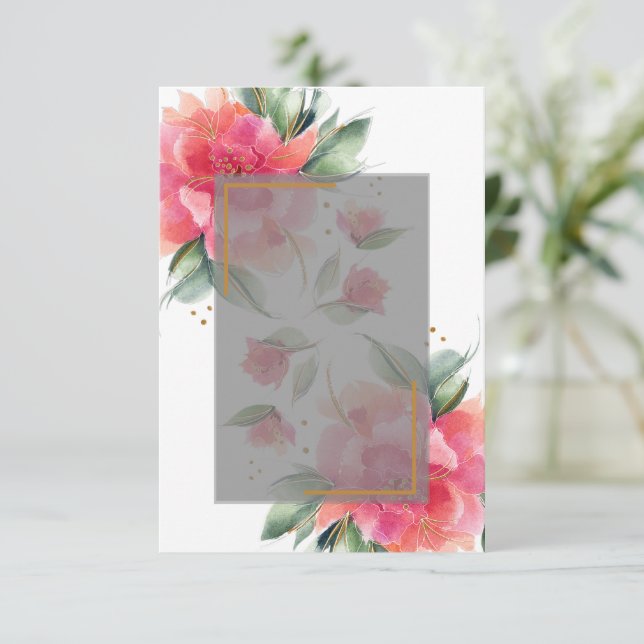 Blank Rose Garden Budget Hochzeit Einladung (Stehend Vorderseite)