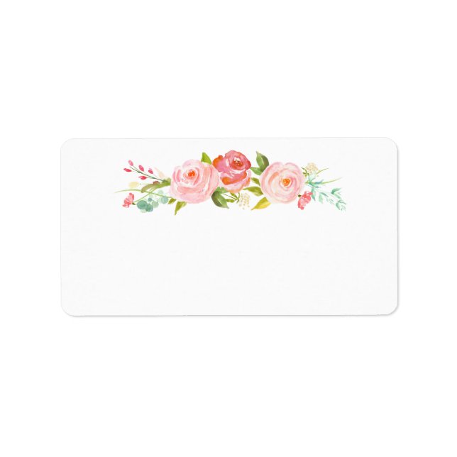 Blank Rose Garden Floral White Address Label Adressaufkleber (Vorne)