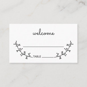 Blank Rustic Laurels Wedding Platzkarte