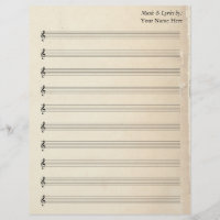 Blank Sheet Music 10 Stave Vintage Alte Buchseite