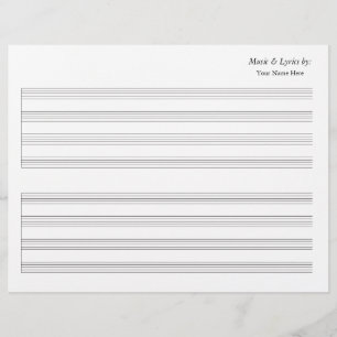 Blank Sheet Music 4 Stave Single