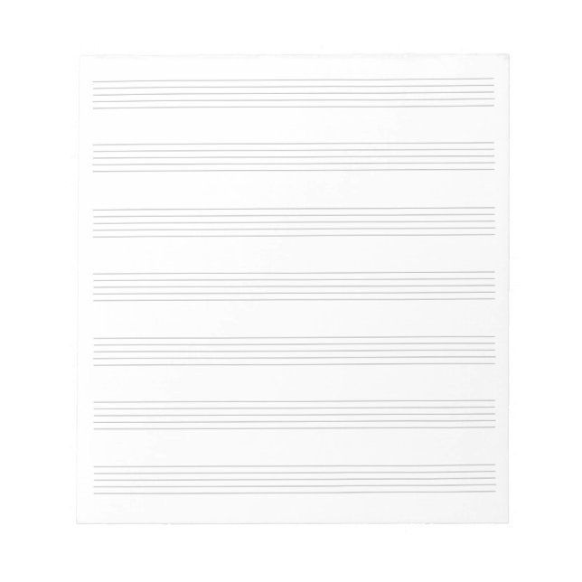 Blank Sheet Music 7 Staves Notizblock (Vorderseite)