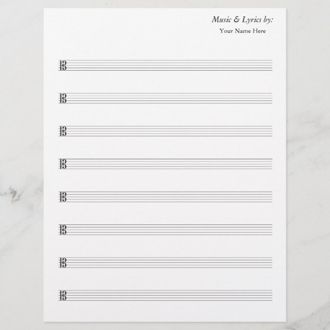 Blank Sheet Music 8 Stave Alto (Vorderseite)