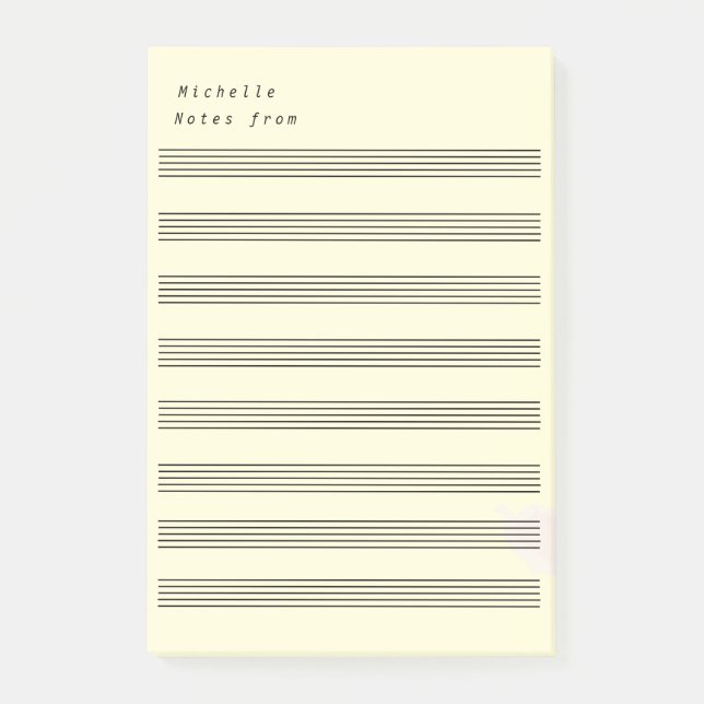 Blank Sheet Music 8 Staves Post-it Klebezettel (Vorderseite)
