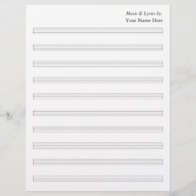 Blank Sheet Music Staves no Clefs (Vorderseite)