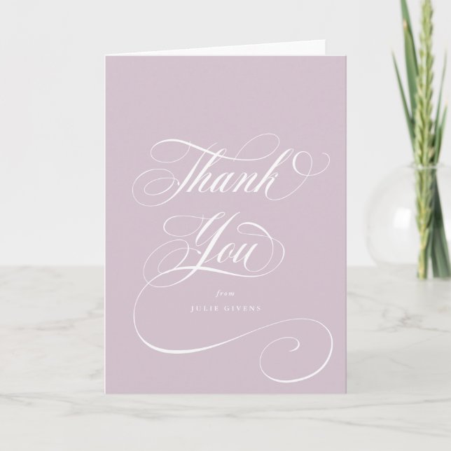 Blank Soft Pink Eleganter Script-Abschluss Dankeskarte (Vorderseite)