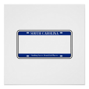 Blank South Carolina Staat Lizenzschild Poster
