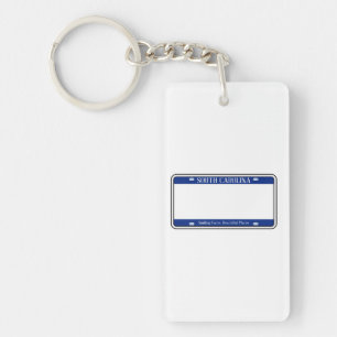 Blank South Carolina Staat Lizenzschild Schlüsselanhänger