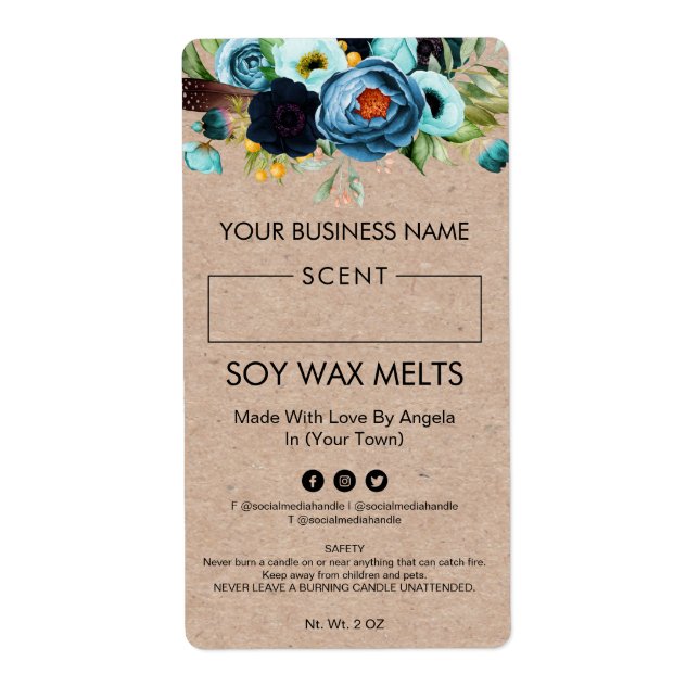 Blank Soy Wax Melt Labels (Vorne)