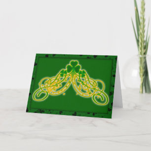 Blank St. Patrick's Day Card mit Kleeblatt in weiß Karte