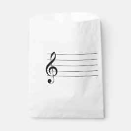 Blank Staff Treble Clef Musical Favor Bag Geschenktütchen