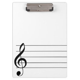 Blank Staff Tree Clef Musical Clipboard Klemmbrett