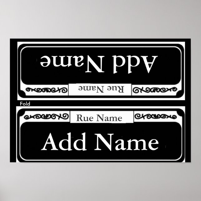 Blank Street Sign, Ausschneiden von Template Poster (Vorne)