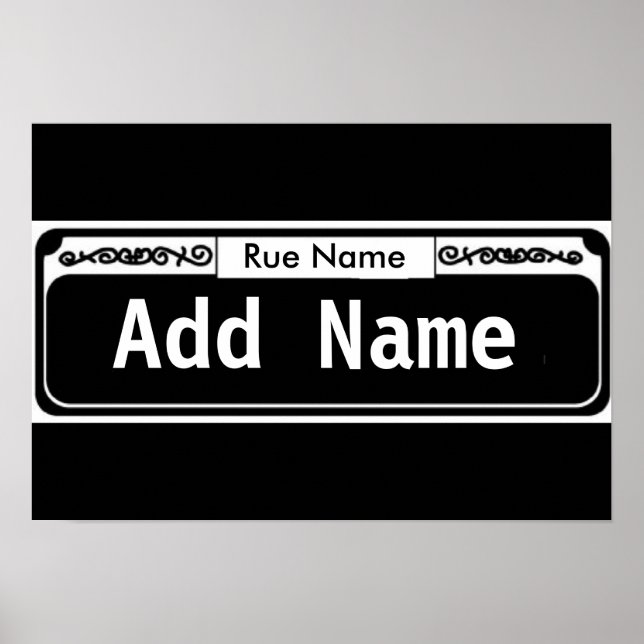 Blank Street Sign, Template French Quarter Poster (Vorne)
