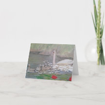 Blank Swan Greetings Card
