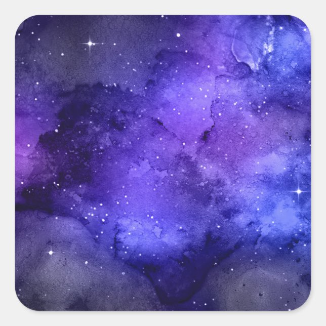 Blank Template DIText, Night Sky & Stars W/Color Quadratischer Aufkleber (Vorderseite)