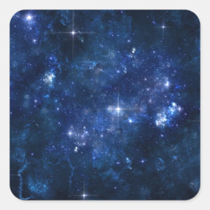 Blank Template, DIY Text Art, Night Sky & Stars Quadratischer Aufkleber