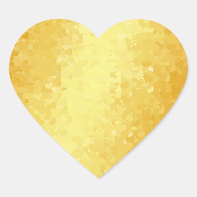 Blank Template Glamour Gold Look Hearts Herz-Aufkleber (Vorderseite)