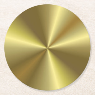 Blank Template Imitats Gold Metallic Look Elegant Runder Pappuntersetzer