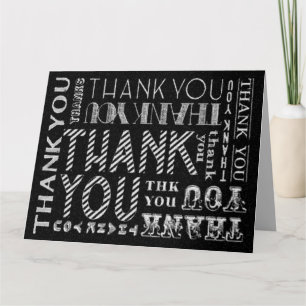 Blank Unisex Vielen Dank Chalk Typografy Card Dankeskarte
