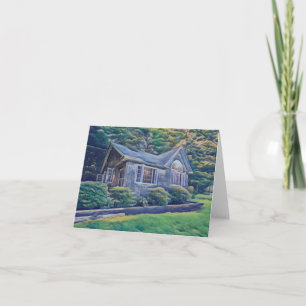Blank Viking Trail Cabin Notecard Karte