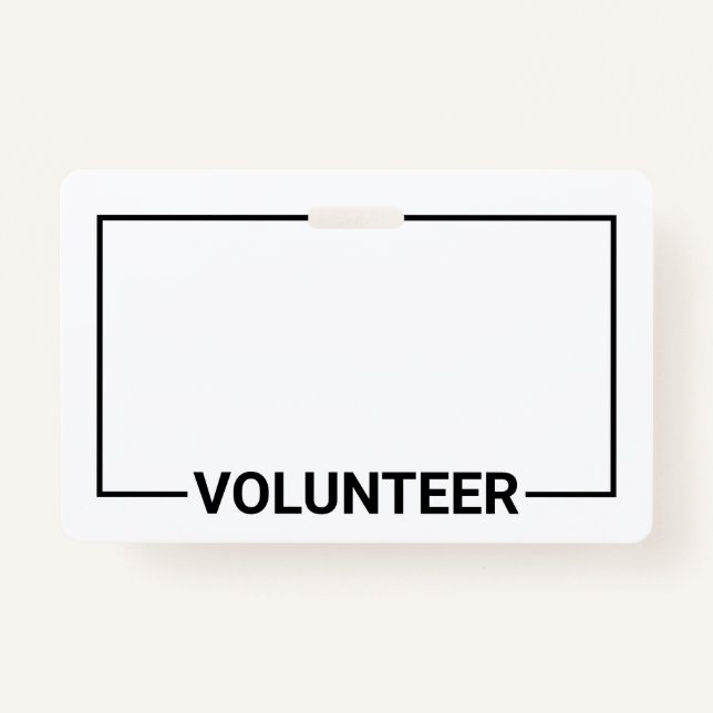 Blank-Volunteer-Abzeichen Ausweis (Vorderseite)