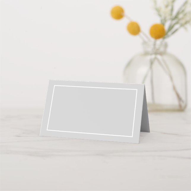 Blank White and Gray Wedding Platzkarte (Vorderseite)