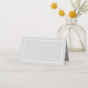 Blank White and Gray Wedding Platzkarte