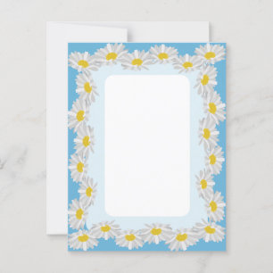 Blank White Daisy mit Sky Blue Card  Postkarte