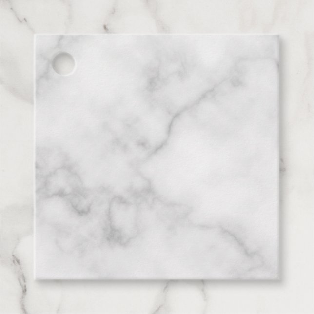 Blank White Marble Wedding Geschenkanhänger (Vorderseite)