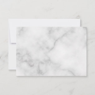 Blank White Marble Wedding Hinweiskarte