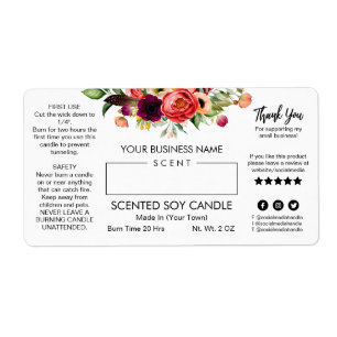 Blank White Soy Candle Labels