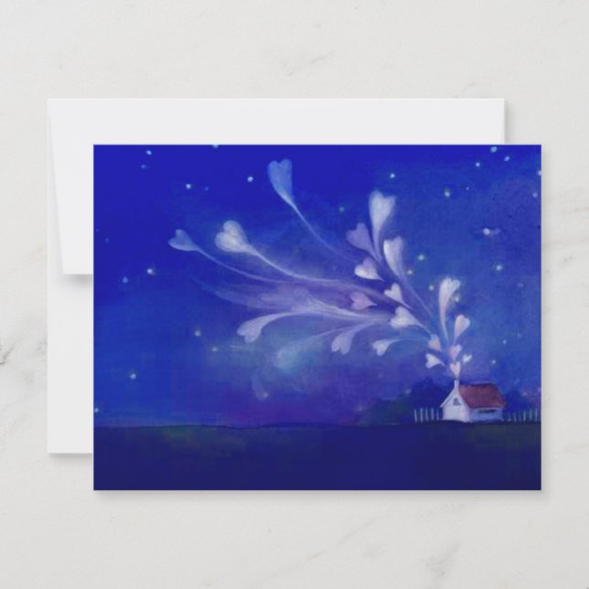 Blank Zuhause gefüllt mit Liebe Hearts Night Sky N (Vorderseite)