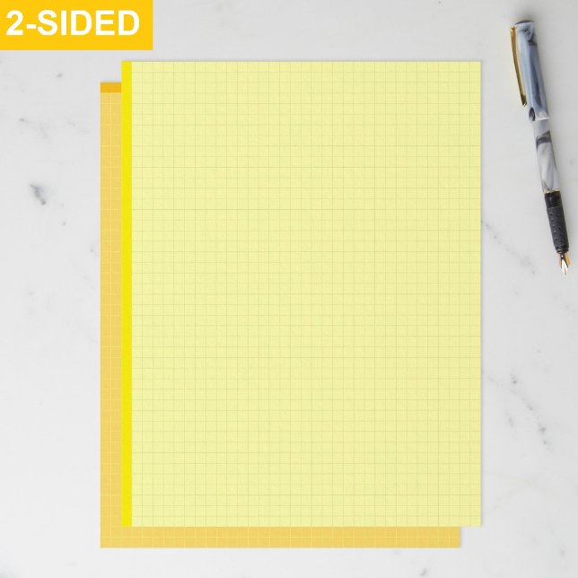 Blanke ästhetische gelbe Grafikpapiere (quadratisc Briefbogen (yellow engineering graph paper, quad ruled paper for drafting)
